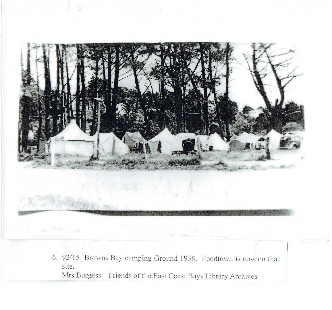 Browns Bay Campsite 1938
