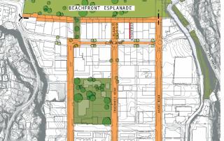 Plan of beachfront esplanade Browns Bay